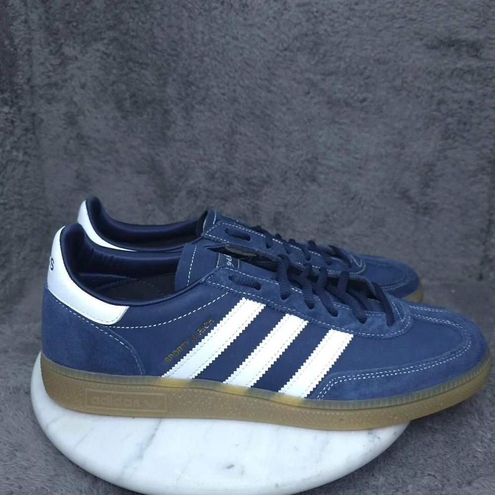 Adidas Sporty & Rich Shoes Mens Size 10.5 Blue White Suede Low Top Gum Sneakers